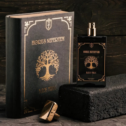Luxury perfume bottle Black Magic 100ml by Horus Nefertem with oud, rose and amber notes.